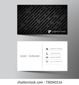 Modern business card template design. With inspiration from the abstract.Contact card for company. Two sided black and white . Vector illustration. Flat design.