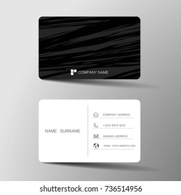 Modern business card template design. With inspiration from the abstract.Contact card for company. Two sided black and white . Vector illustration.  svg