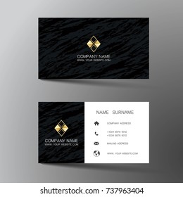 Modern business card template design. With inspiration from the abstract.Contact card for company. Two sided black and white . Vector illustration. 
