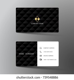 Modern business card template design. With inspiration from the geometric.Contact card for company. Two sided black and white . Vector illustration. 