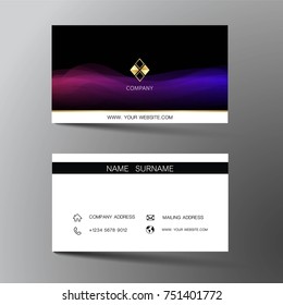 Modern business card template design. With inspiration from the abstract.Contact card for company. Two sided. Vector illustration. 