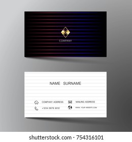 Modern business card template design. With inspiration from the abstract.Contact card for company. Two sided. Vector illustration. 
