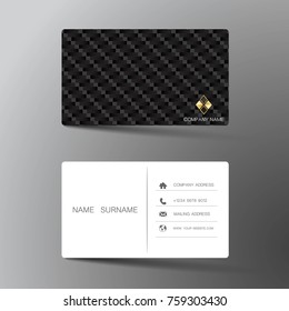 Modern business card template design. With inspiration from the abstract. Contact card for company. Two sided black and white . Vector illustration. 
