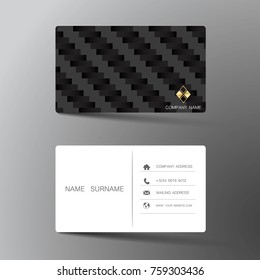 Modern business card template design. With inspiration from the abstract. Contact card for company. Two sided black and white . Vector illustration. 
