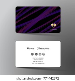 Modern business card template design. With inspiration by brush. Contact card for company. Two sided black and white . Vector illustration. 
