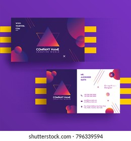 Modern business card template design. Both sided, Contact card for company.