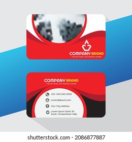 Modern business card template design.abstract background,Contact card for company.rectangle size.