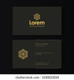 Modern business card template with flat user interface