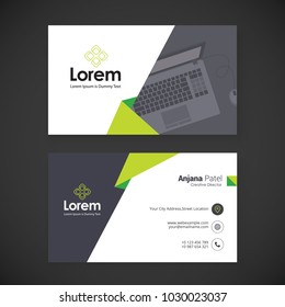 Modern business card template with flat user interface