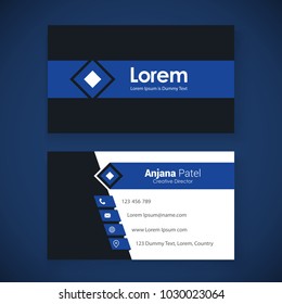 Modern business card template with flat user interface