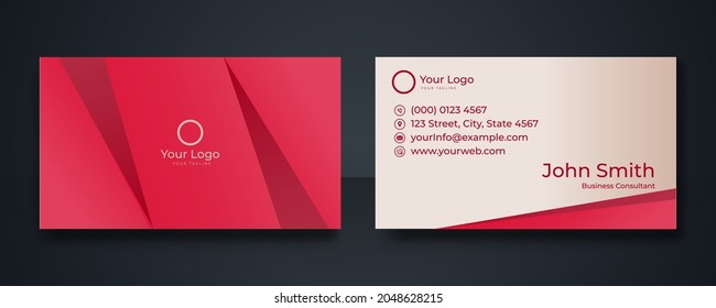 Modern business card template. Flat design vector abstract creative. Wave abstract design