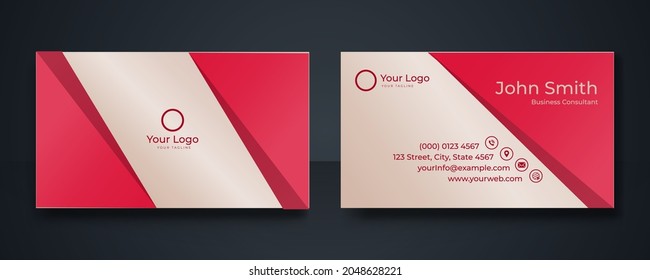 Modern business card template. Flat design vector abstract creative. Wave abstract design