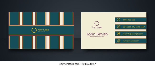 Plantilla moderna de tarjetas de visita. Vector de diseño plano abstracto creativo. Diseño abstracto de ondas