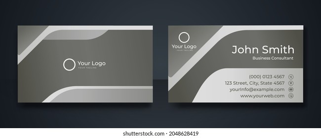 Modern business card template. Flat design vector abstract creative. Wave abstract design