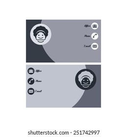 Modern business card template with flat user interface