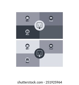 Modern business card template with flat user interface