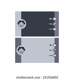 Modern business card template with flat user interface