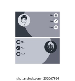 Modern business card template with flat user interface
