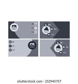 Modern business card template with flat user interface