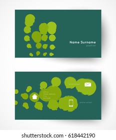 modern business card template with grunge circles splatters