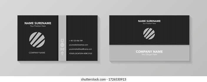 Modern business card template with icons. Vector