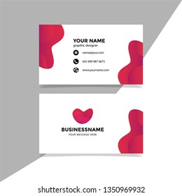 Modern business card template with lots of transparent red colors gray and white backgrounds Vector - Vector