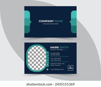 Modern Business Card Template. Luxury business card design template. Double-sided creative business card template. Clean professional business card template, Vector illustration