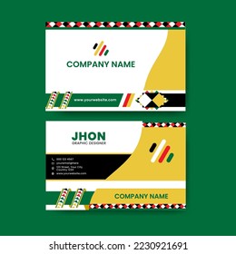 Modern business card template ornament aceh singkil. Flat design vector abstract creative - Vector