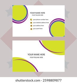 Modern business card, card template with pattern and business card template,