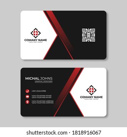 Modern business card template. Personal visiting card with company logo. Vector business card template. Visiting card for business and personal use. Vector illustration design.