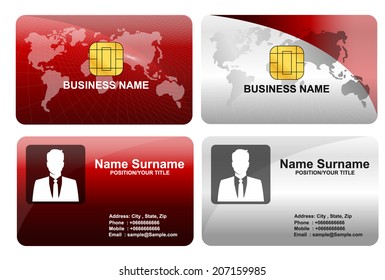 Modern business card template with profile picture icon interface 