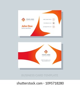 Modern business card template red colors. Flat design vector abstract creative geometric background.