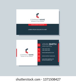Modern business card template red colors. Flat design, vector abstract creative geometric background.