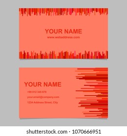 Modern business card template set - vector company design with vertical stripes