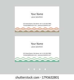 Modern business card template. Simple geometric style and two expressive color schemes - just add personal data.
