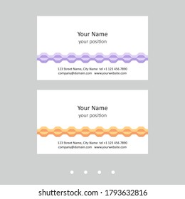 Modern business card template. Simple geometric style and two expressive color schemes - just add personal data.