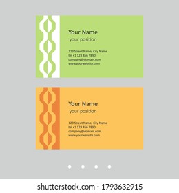 Modern business card template. Simple geometric style and two expressive color schemes - just add personal data.