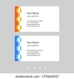 Modern business card template. Simple geometric style and two expressive color schemes - just add personal data.