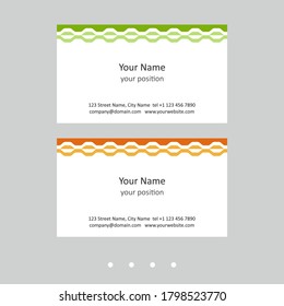 Modern business card template. Simple geometric style and two expressive color schemes - just add personal data.