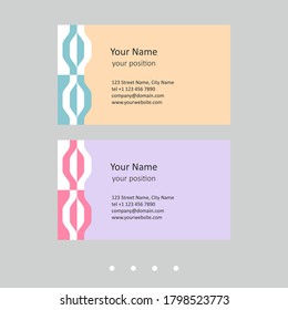 Modern business card template. Simple geometric style and two expressive color schemes - just add personal data.