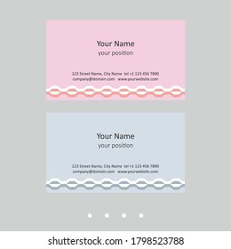 Modern business card template. Simple geometric style and two expressive color schemes - just add personal data.