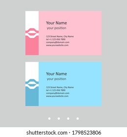 Modern business card template. Simple geometric style and two expressive color schemes - just add personal data.