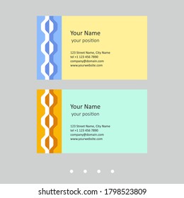 Modern business card template. Simple geometric style and two expressive color schemes - just add personal data.