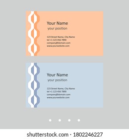Modern business card template. Simple geometric style and two expressive color schemes - just add personal data.