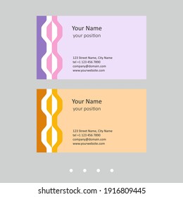 Modern business card template. Simple geometric style and two expressive color schemes - just add personal data.