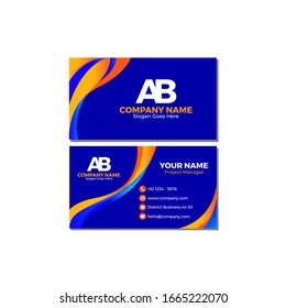 Modern business card template. Vector flat business card design.