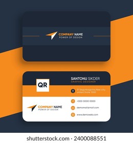 Modern business card template with vector mockup