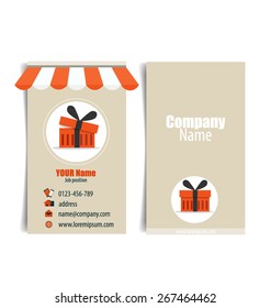 Modern business card template, vector illustration.