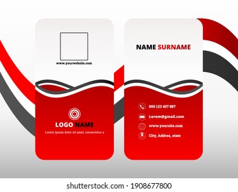 Modern business card template vertical design. Vector illustration