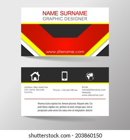 Modern business card template or visiting card set/design for personal presentation, corporate presentation or print/vector illustration